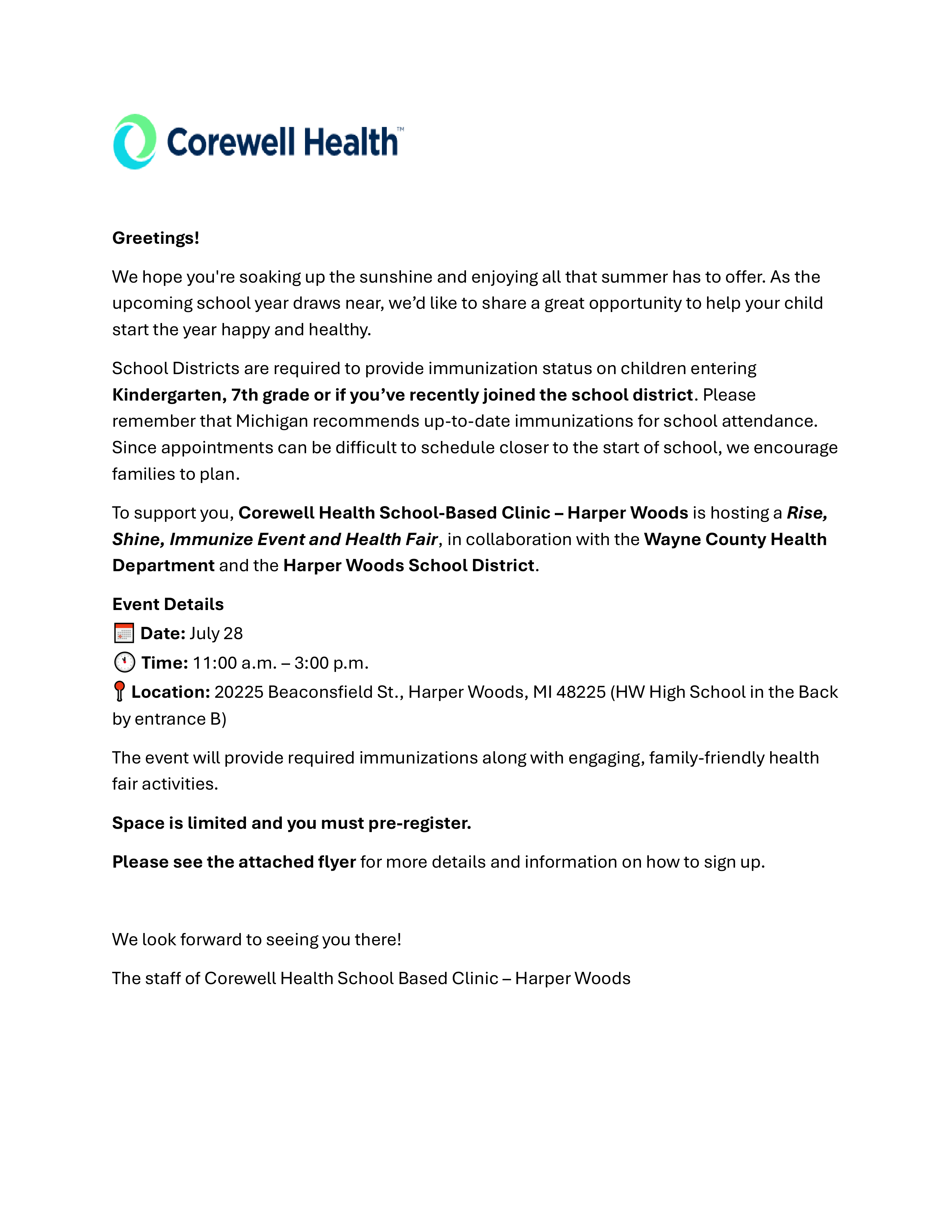 corewell health event